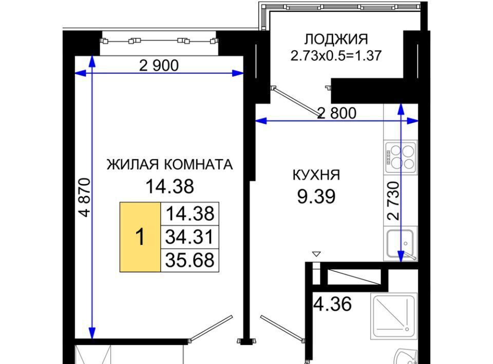 квартира г Ростов-на-Дону р-н Октябрьский пер Элеваторный 6/2а фото 1