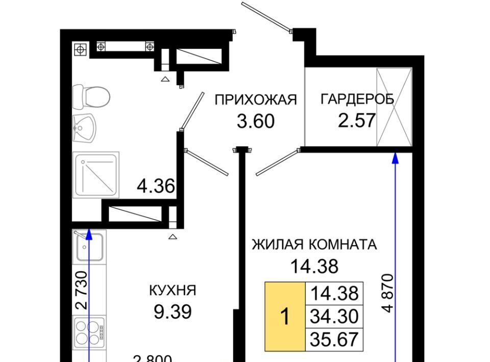 квартира г Ростов-на-Дону р-н Октябрьский пер Элеваторный 6/2б фото 1