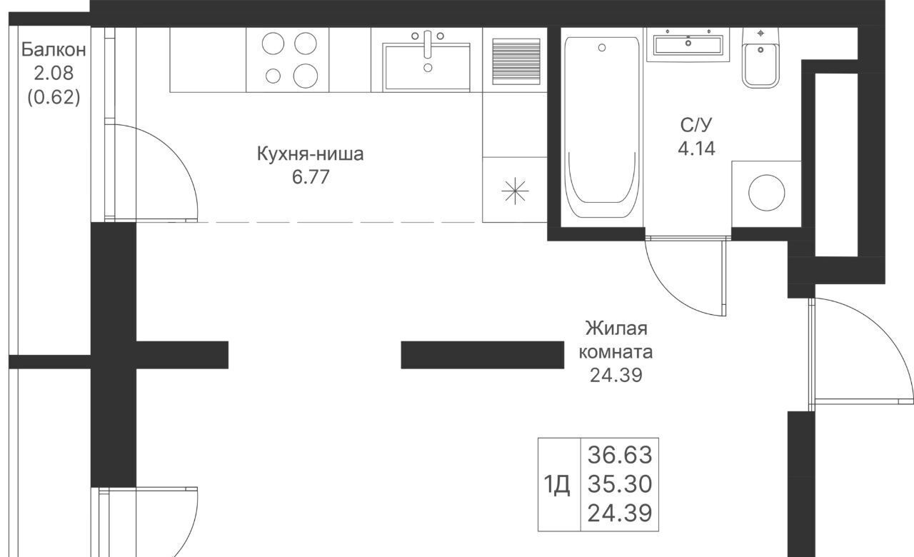 квартира г Казань метро Горки ПК 14, Мой Ритм жилой комплекс фото 3