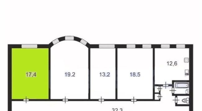 комната г Санкт-Петербург метро Чкаловская ул Барочная 8 округ Чкаловское, Петроградка фото 20