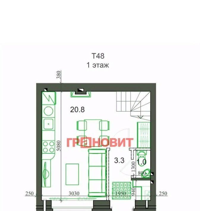 квартира р-н Новосибирский с Новолуговое мкр Березки 2 5-й кв-л, 27/2/1 фото 10