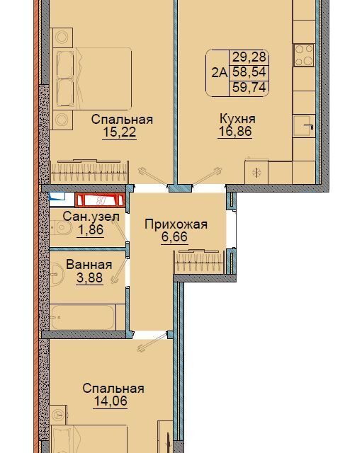 квартира г Краснодар р-н Прикубанский проезд им. Репина 3 Краснодар городской округ фото 1