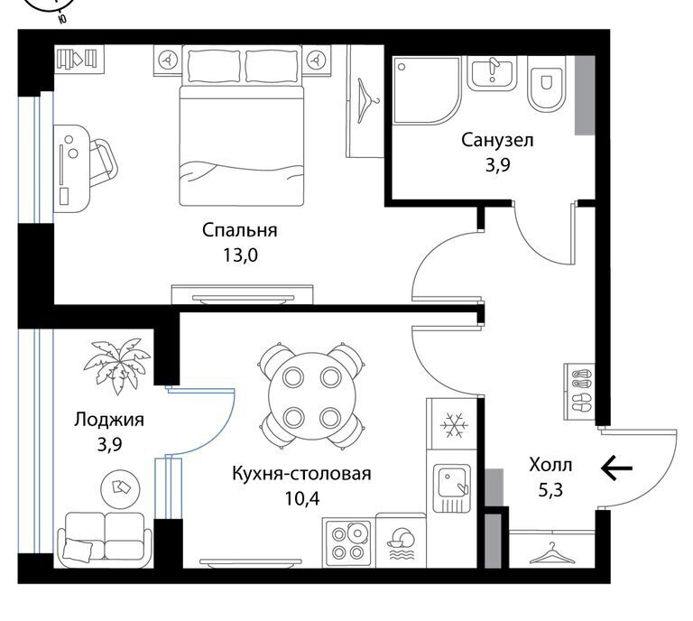 квартира р-н Ломоносовский д Ольгино Низинское сельское поселение, жилой комплекс Экография фото 1