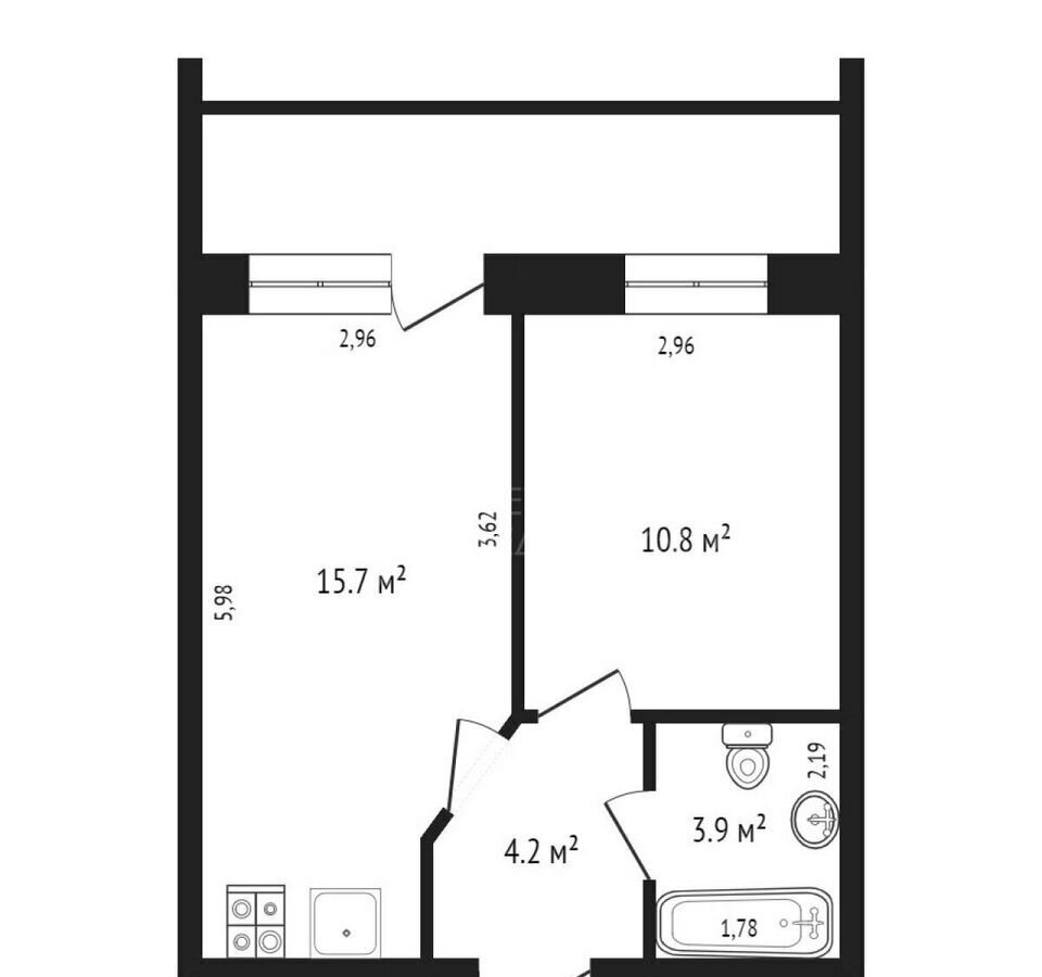 квартира г Тюмень р-н Калининский ул Московский тракт 135к/3 фото 21