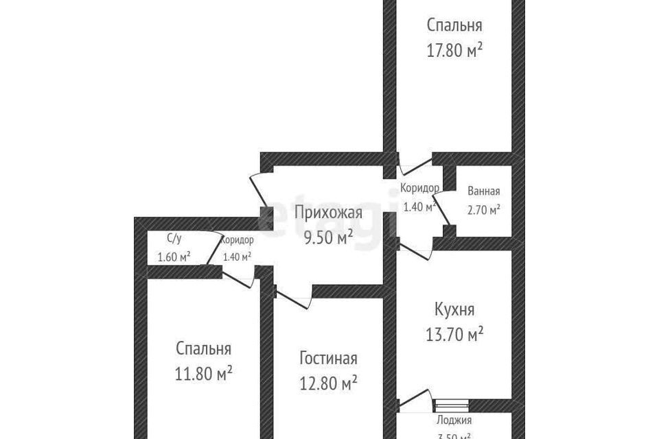 квартира г Краснодар р-н Центральный муниципальное образование Краснодар, Поймы реки Кубань 1-я линия, 2 фото 9