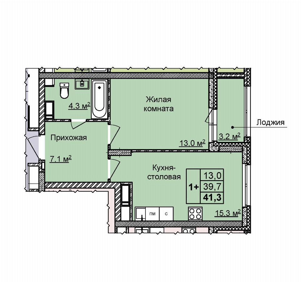 квартира г Нижний Новгород р-н Советский у дер. Кузнечиха, д. 11 фото 1