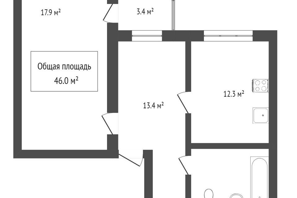 квартира р-н Томский д Кисловка улица Марины Цветаевой, 11 фото 8