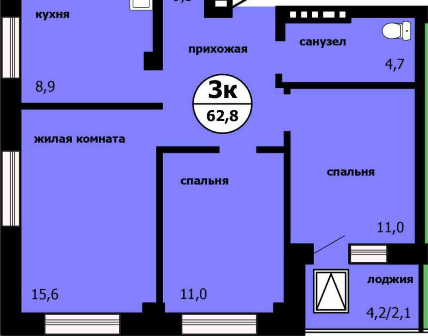 квартира г Красноярск р-н Свердловский ул Лесников 45 ЖК «Тихие зори (Красстрой)» фото 2