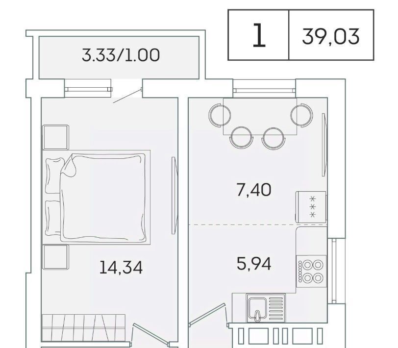 квартира р-н Всеволожский г Мурино ул Графская 6к/4 ЖК Lampo Девяткино фото 1