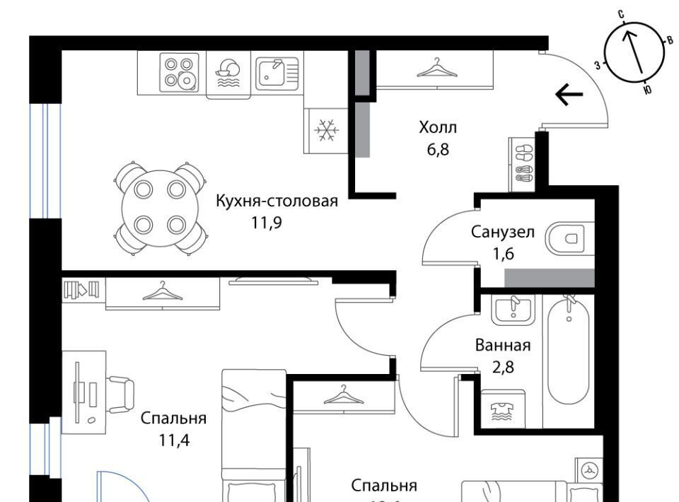 квартира р-н Ломоносовский д Ольгино Низинское с/пос, Проспект Ветеранов, Экография жилой комплекс фото 1