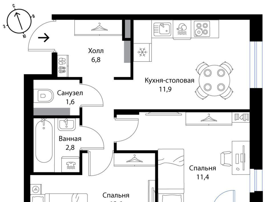 квартира р-н Ломоносовский д Ольгино Низинское с/пос, Проспект Ветеранов, Экография жилой комплекс фото 1