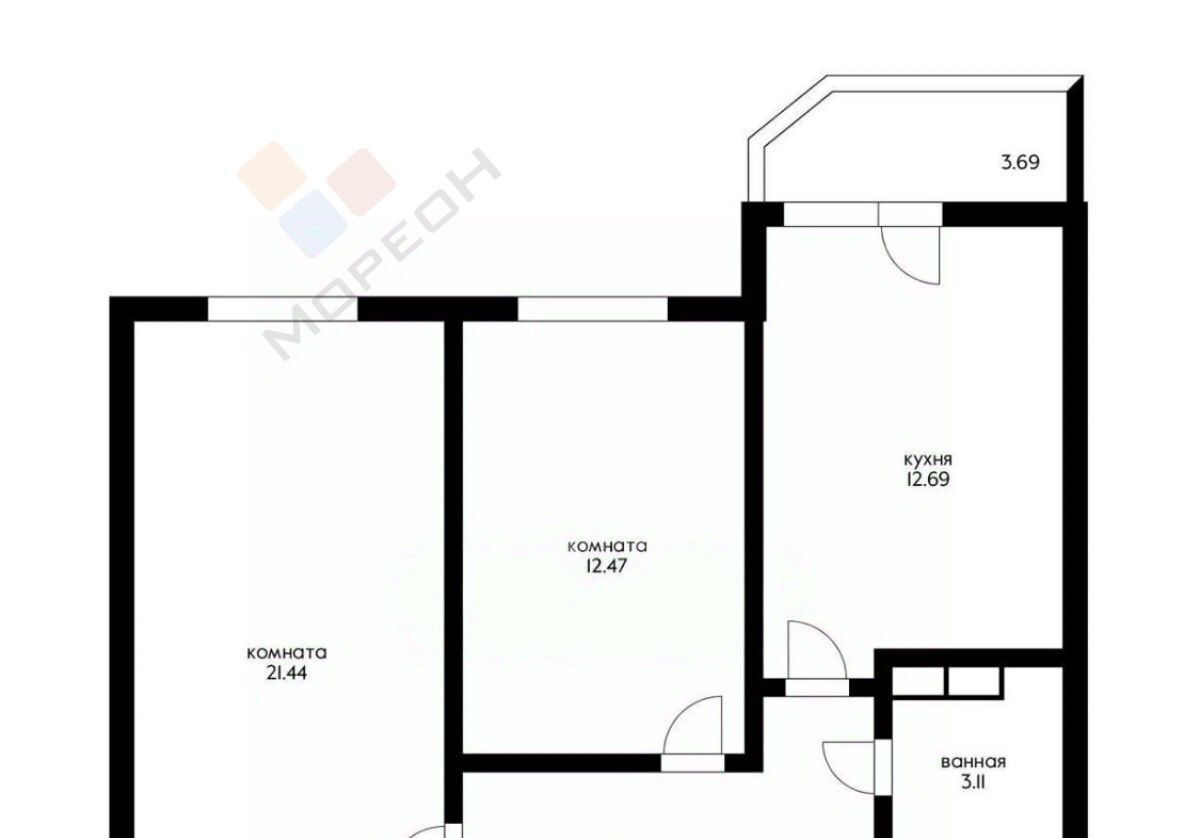 квартира г Краснодар р-н Прикубанский ул им. Григория Булгакова 7к/1 фото 9