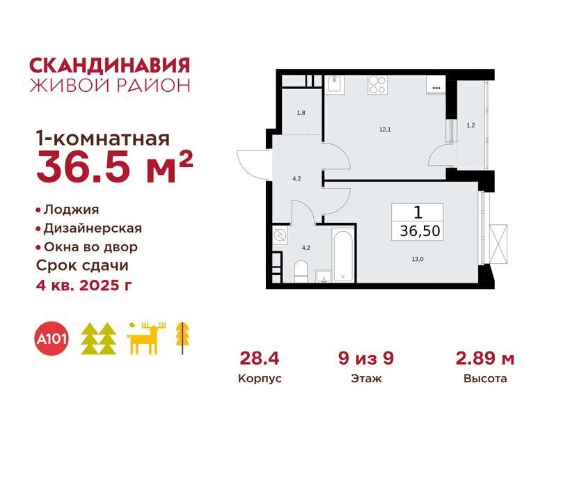 квартира г Москва п Филимонковское метро Коммунарка ТиНАО квартал № 167 фото 1