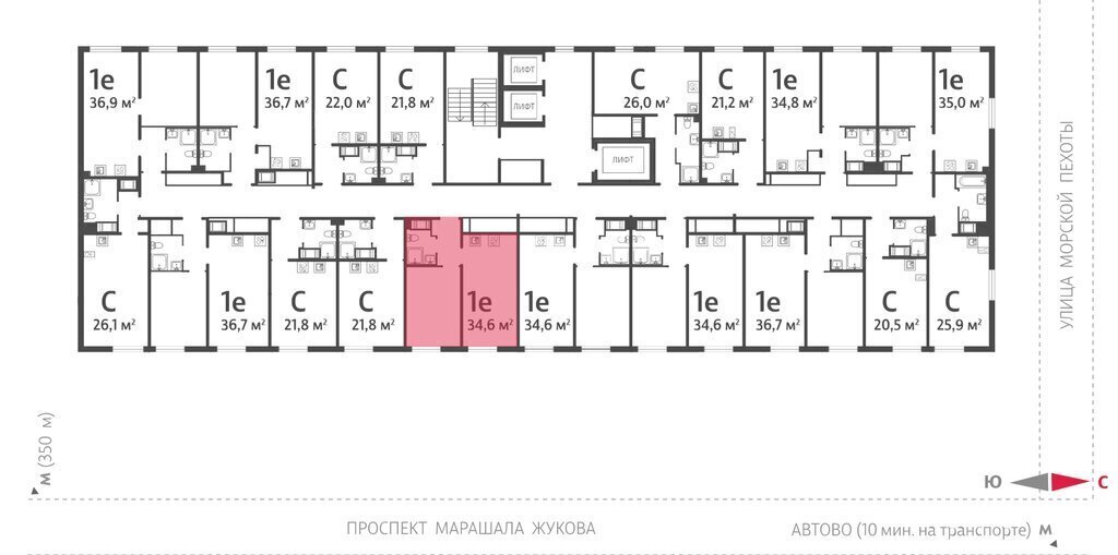 квартира г Санкт-Петербург метро Автово р-н Красносельский муниципальный округ Юго-Запад, жилой комплекс Морская миля фото 2