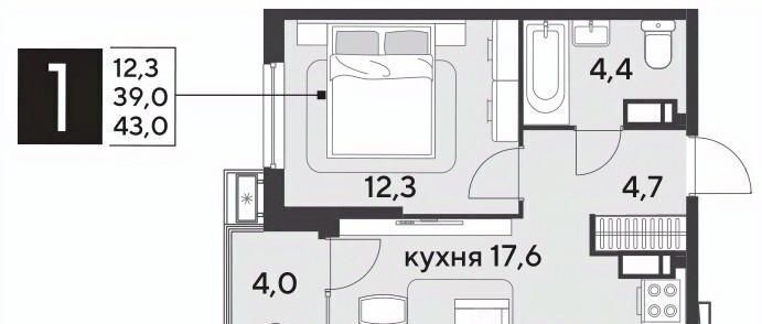 квартира г Краснодар р-н Прикубанский ЖК «Парк Победы» фото 1