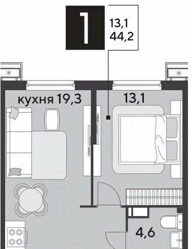 квартира г Краснодар р-н Прикубанский ЖК «Парк Победы» фото 1