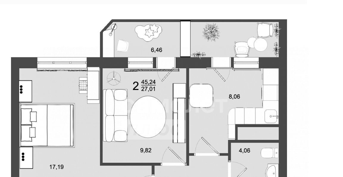 квартира г Клин п Майданово 2к 3 фото 6