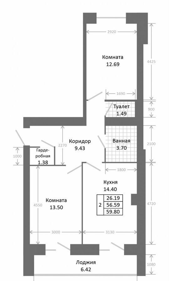 квартира г Ярославль р-н Фрунзенский МКР №2, з/у 28 фото 9