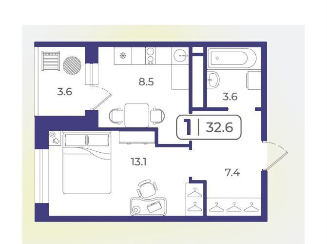 квартира г Тюмень р-н Ленинский ул Дамбовская 29 корп. 3 фото 2