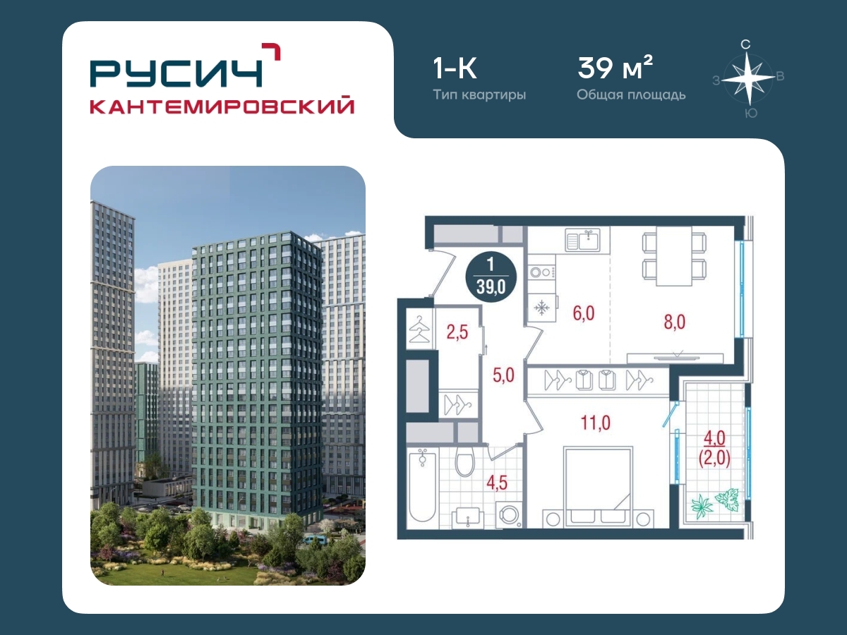 квартира г Москва метро Москворечье метро Орехово район Царицыно б-р Кавказский 51с/12 ЖК «РУСИЧ-Кантемировский» Кантемировская, Царицыно, Каширская фото 1