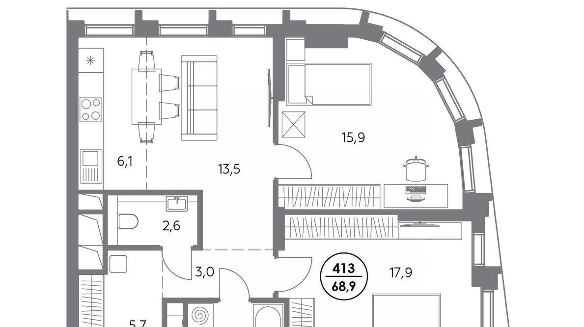 квартира г Москва метро Бауманская ул Фридриха Энгельса 56с/9 фото 1