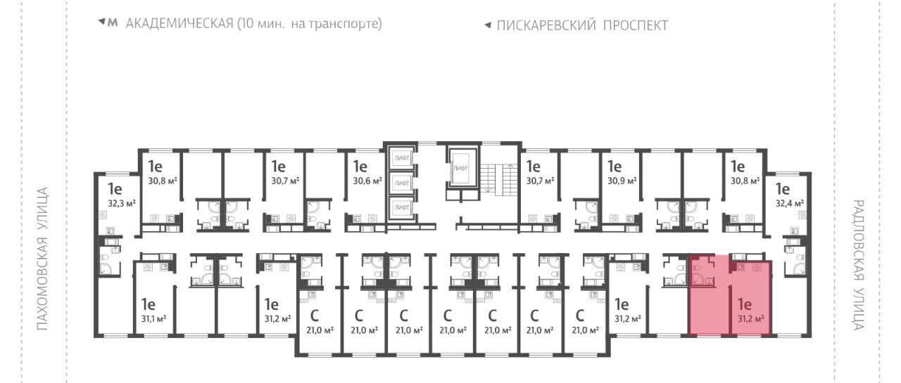 квартира г Санкт-Петербург метро Академическая ул Пахомовская 12к/2 округ Полюстрово фото 2