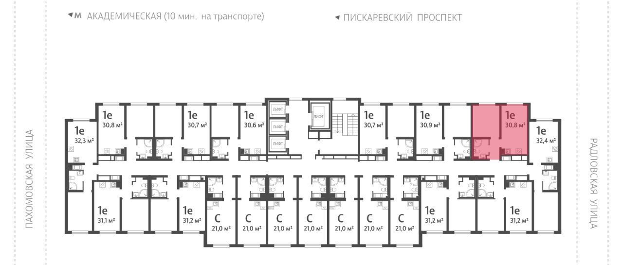 квартира г Санкт-Петербург метро Академическая ул Пахомовская 12к/2 округ Полюстрово фото 2