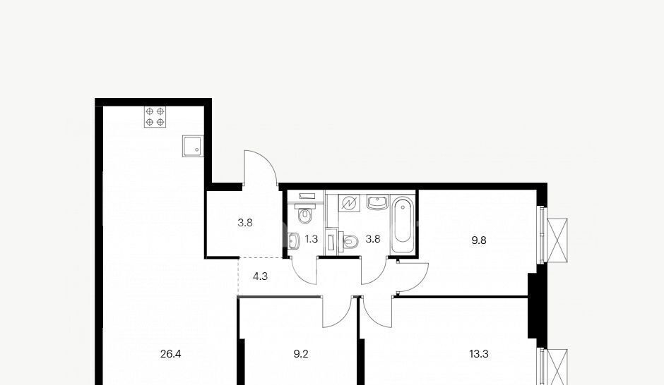 квартира г Москва метро Бутырская ЖК Руставели 14 к 2. 5 фото 3