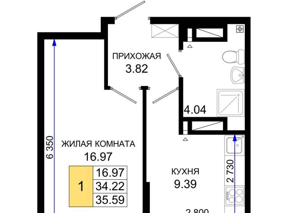 квартира г Ростов-на-Дону р-н Октябрьский пер Элеваторный 6/2б фото 1