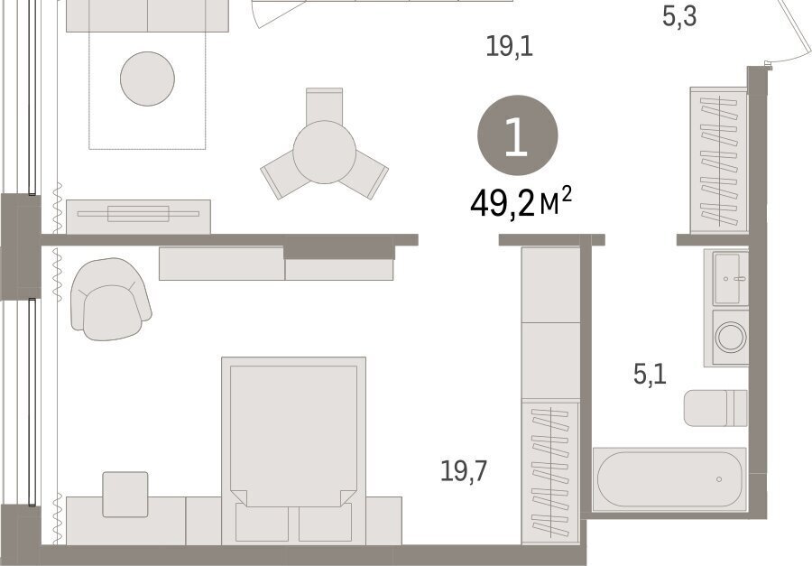 квартира г Тюмень ул Краснооктябрьская 4к/3 фото 2