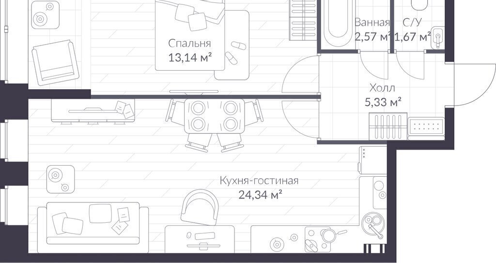 квартира г Санкт-Петербург п Стрельна ш Красносельское 22 ЖК «VEREN VILLAGE стрельна» метро Автово фото 1