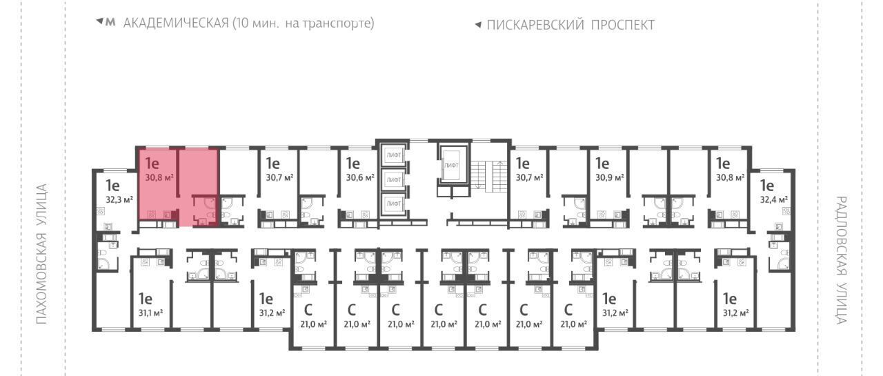 квартира г Санкт-Петербург метро Академическая ул Пахомовская 12к/2 фото 2