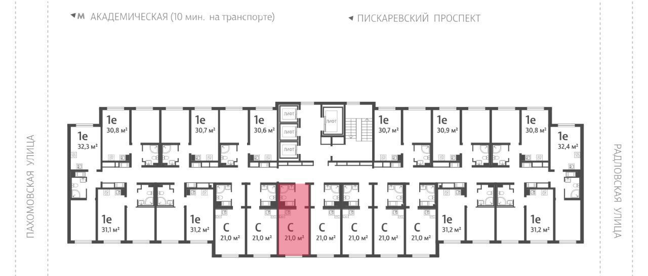 квартира г Санкт-Петербург метро Академическая ул Пахомовская 12к/2 фото 2