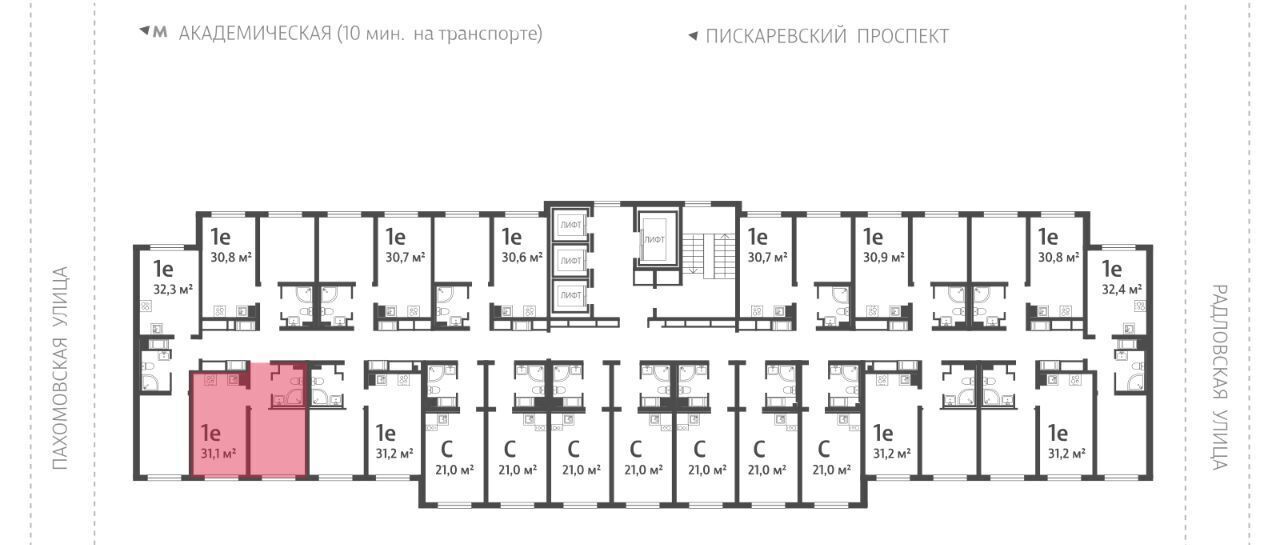 квартира г Санкт-Петербург метро Академическая ул Пахомовская 12к/2 фото 2