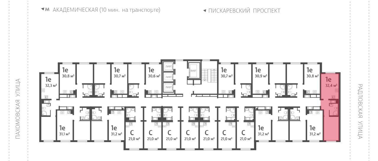 квартира г Санкт-Петербург метро Академическая ул Пахомовская 12к/2 фото 2