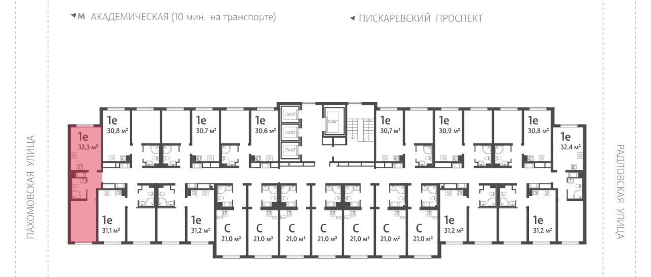 квартира г Санкт-Петербург метро Академическая ул Пахомовская 12к/2 фото 2