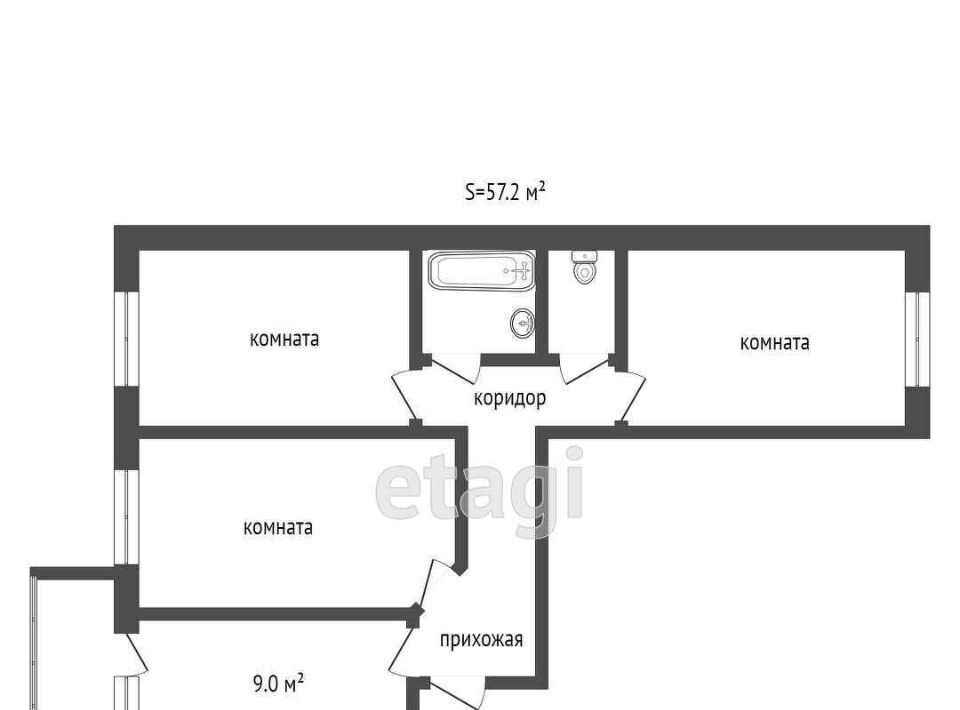 квартира г Тюмень п Мелиораторов р-н Центральный ул Голышева 2 фото 2