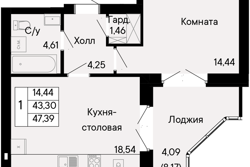 квартира г Ростов-на-Дону р-н Октябрьский пер Бориславский 47 Ростов-на-Дону городской округ фото 1