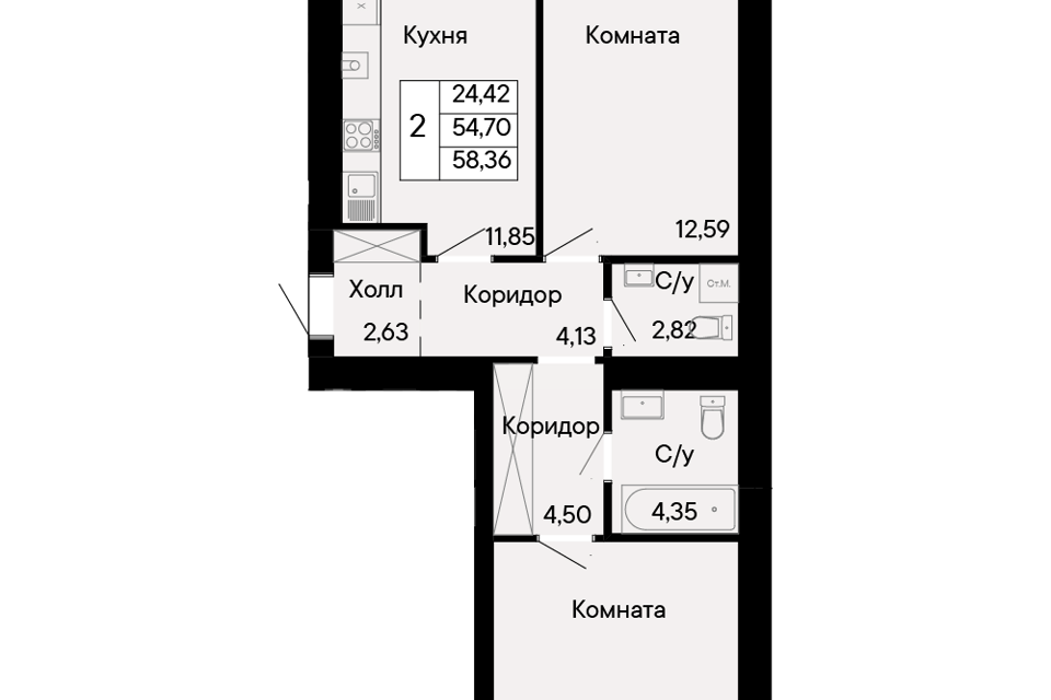 квартира г Ростов-на-Дону р-н Октябрьский пер Бориславский 47 Ростов-на-Дону городской округ фото 1