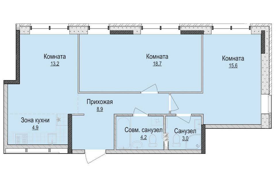 квартира г Ижевск р-н Октябрьский Северо-Западный ул им Репина 3/2 Ижевск городской округ фото 1