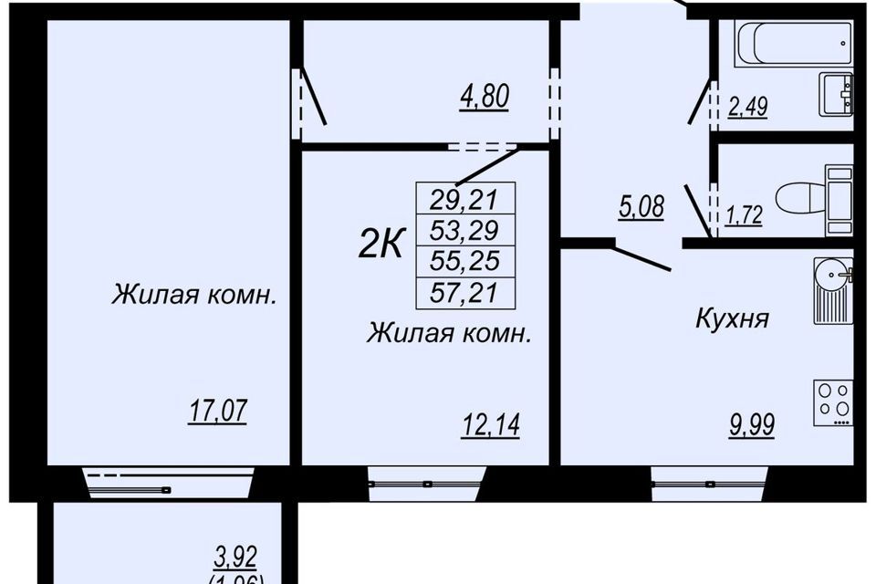 квартира г Хабаровск р-н Индустриальный ул Рокоссовского городской округ Хабаровск фото 1