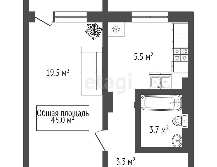 квартира г Новосибирск р-н Ленинский ул Новосибирская 27 Новосибирск городской округ фото 9