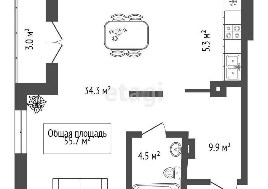 квартира г Новосибирск р-н Заельцовский Сооружение, Новосибирск городской округ фото 7