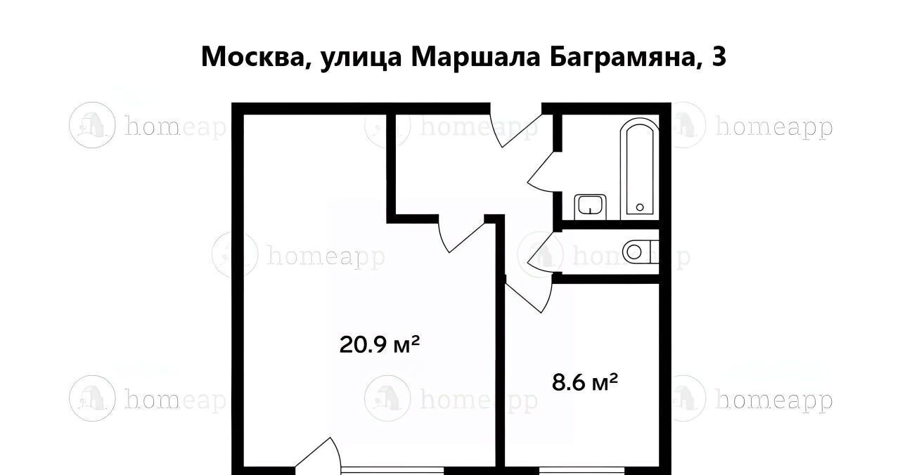 квартира г Москва метро Люблино ул Маршала Баграмяна 3 фото 2