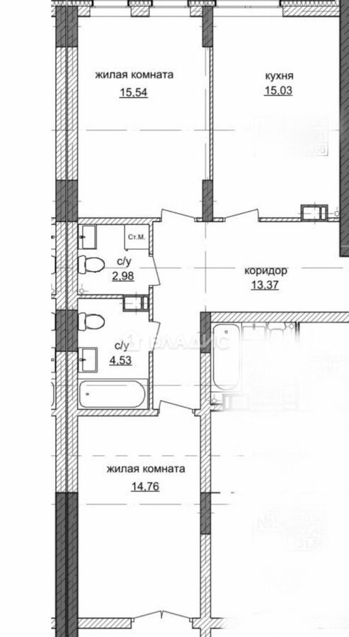 квартира г Нижний Новгород р-н Советский Горьковская ул Героя Советского Союза Аристархова 6 ЖК «Зенит» фото 8