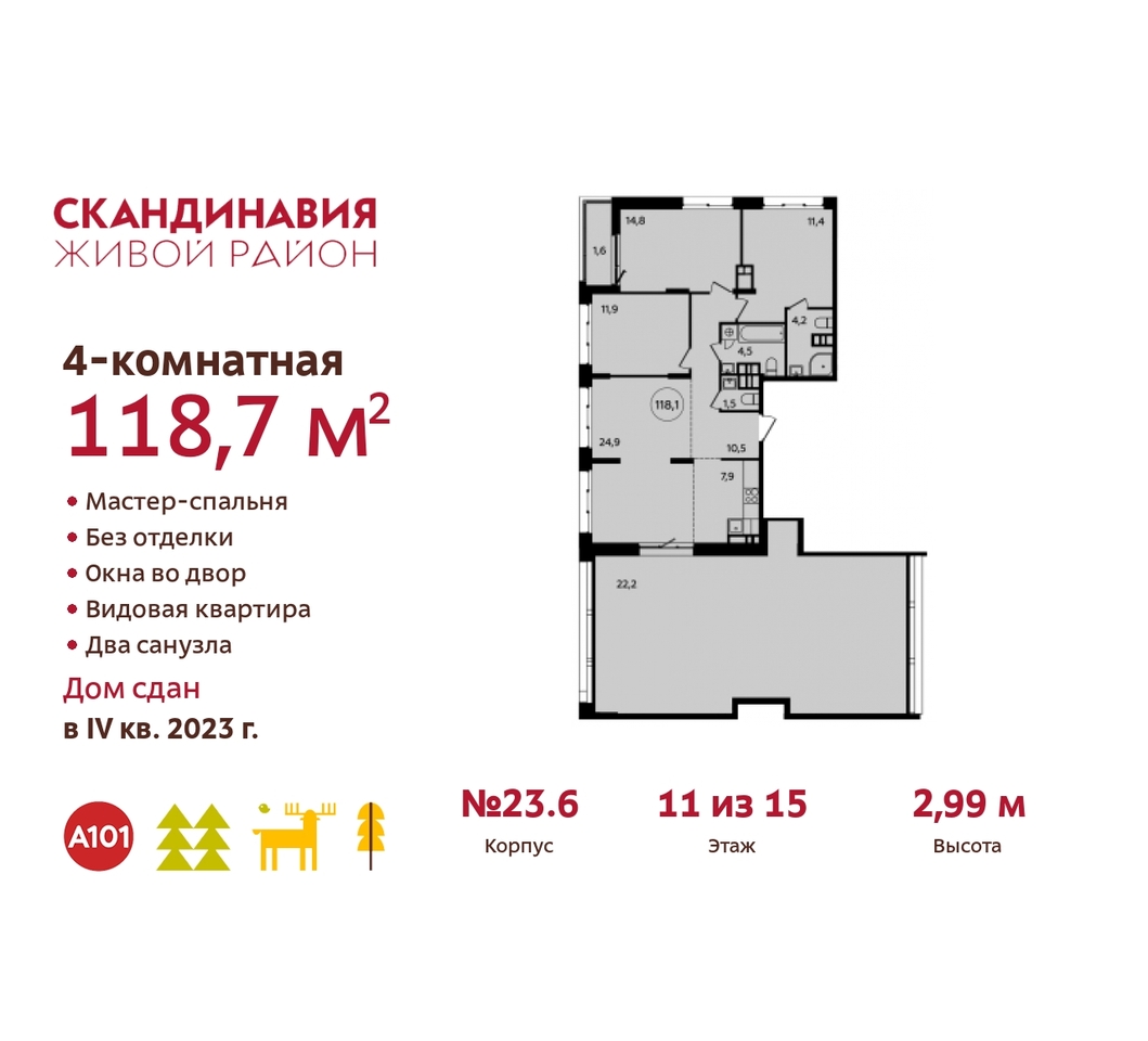 квартира г Москва п Сосенское пр-кт Куприна 1 жилой район «Скандинавия» Сосенское, корп. 2, Бутово фото 1