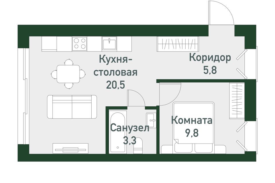 квартира г Челябинск р-н Курчатовский снт Авиатор-2 ул 2-я 38 городской округ Челябинск фото 1