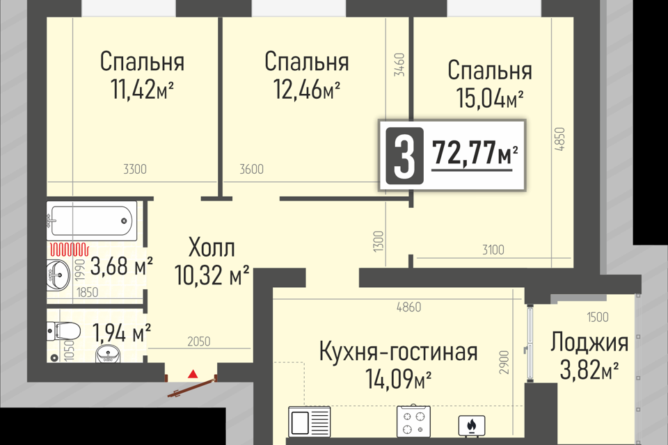 квартира р-н Рыбновский г Рыбное ул Перспективная 4 Рыбновское городское поселение фото 2