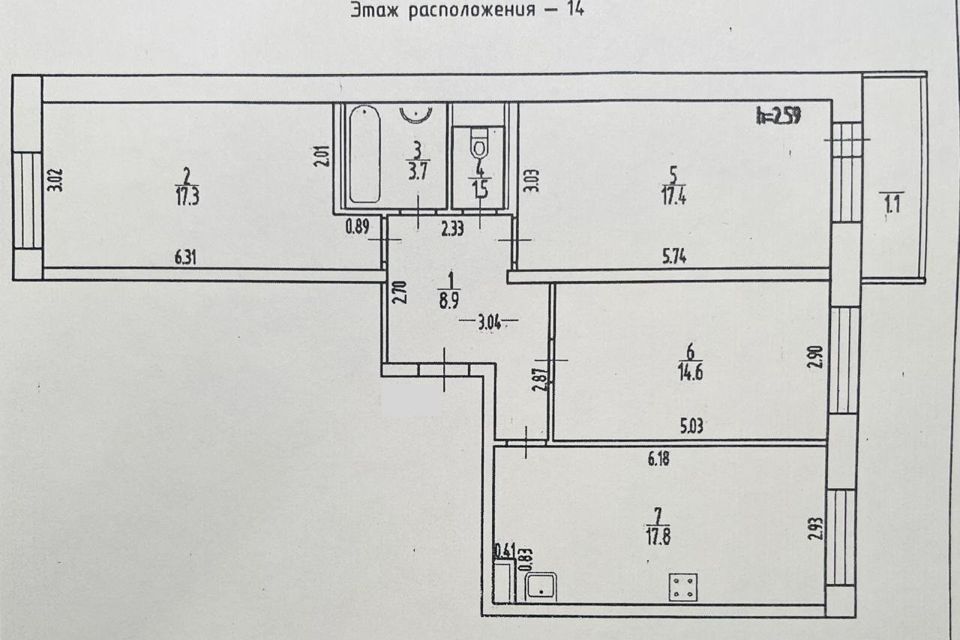 квартира р-н Всеволожский г Мурино пл Привокзальная 5а/3 Муринское городское поселение фото 9