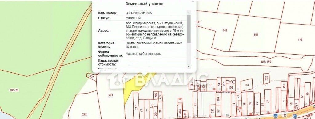 земля р-н Петушинский д Болдино Пекшинское муниципальное образование фото 2